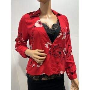 blouses for women Ethnic Red Floral Size Medium